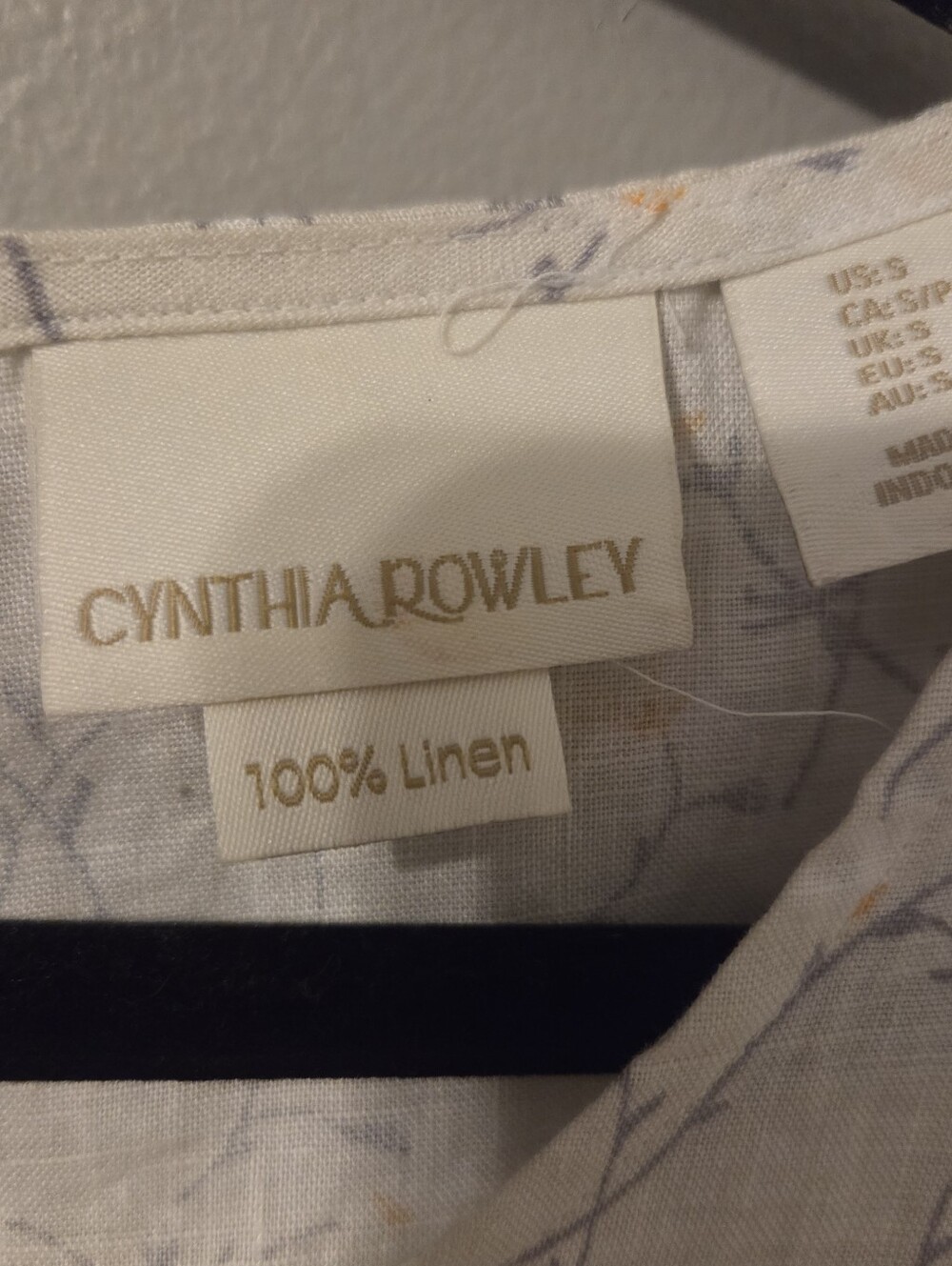 Women’s Cynthia Rowley 100% Linen Shift Dress Pockets Sz S Boho Floral - Picture 6 of 7